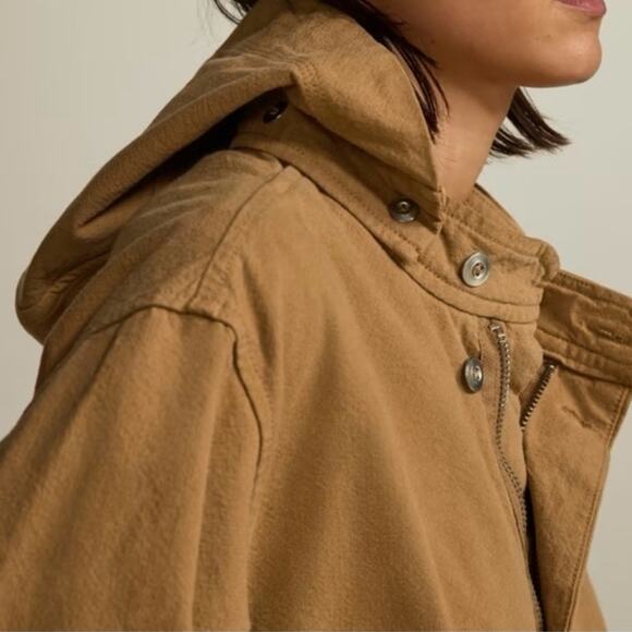 Everlane Canvas Organic Cotton Parka Brown  XS Barn Jacket Anorak - Picture 4 of 10